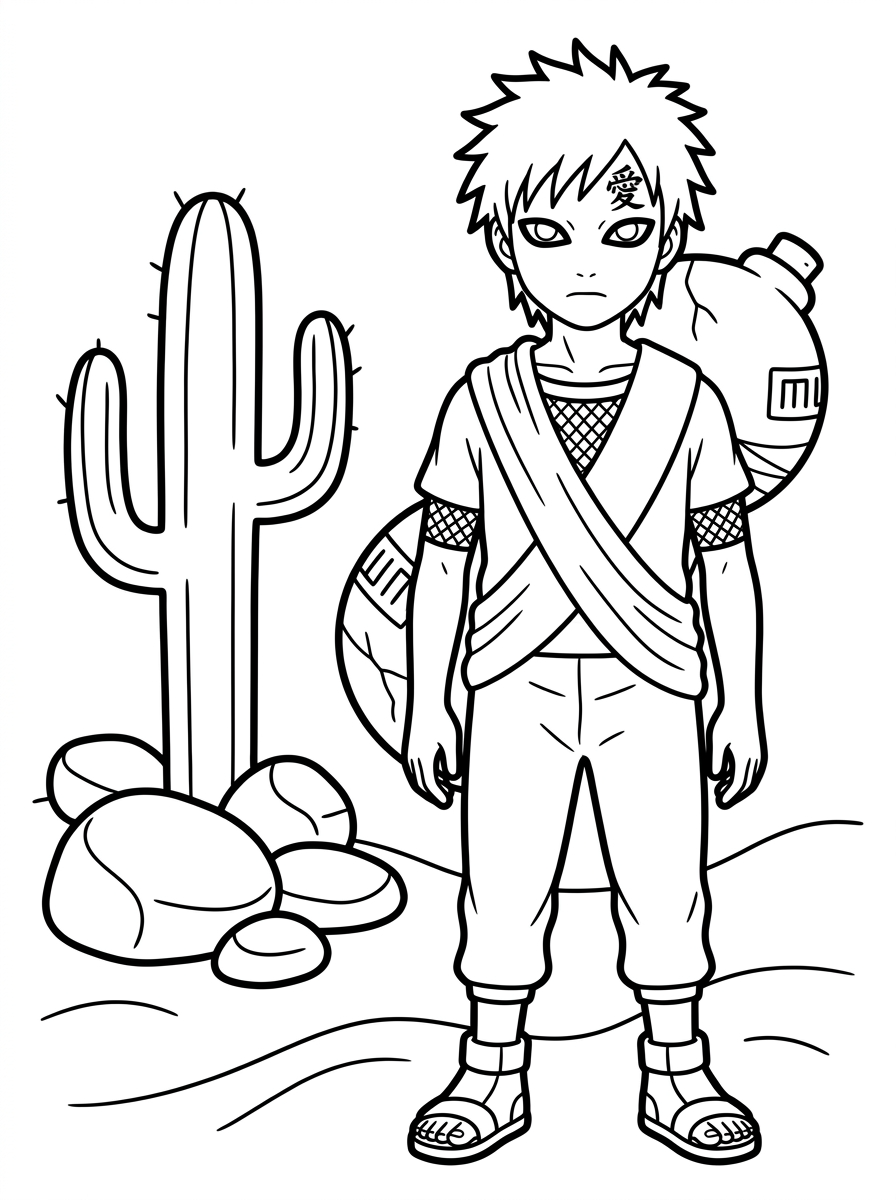 Gaara da colorare e stampare a4