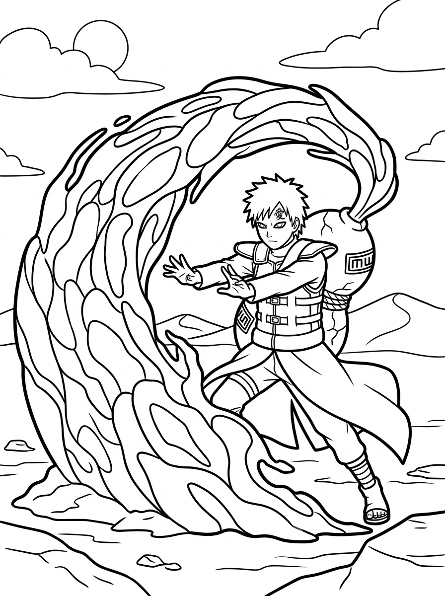disegni di Gaara da colorare e stampare gratis