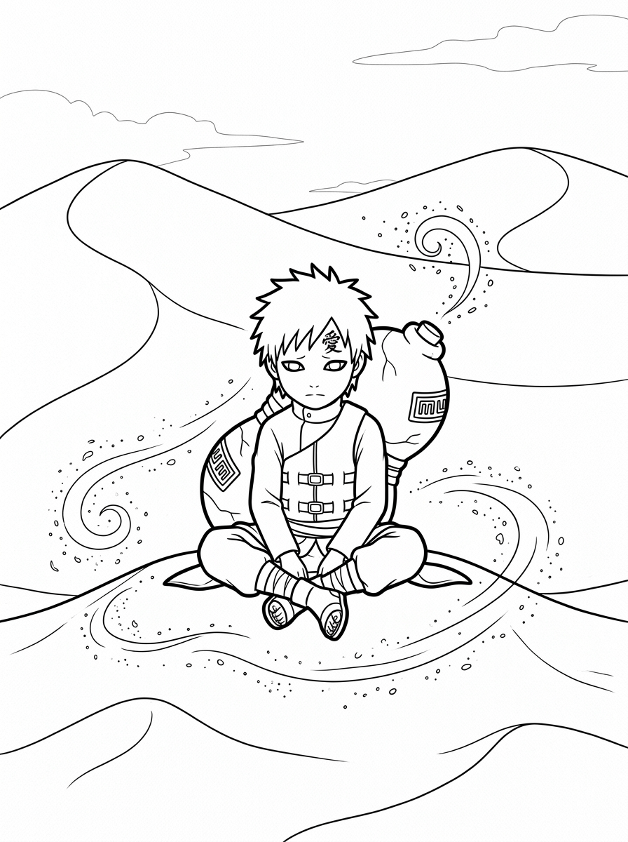 Gaara da colorare facile