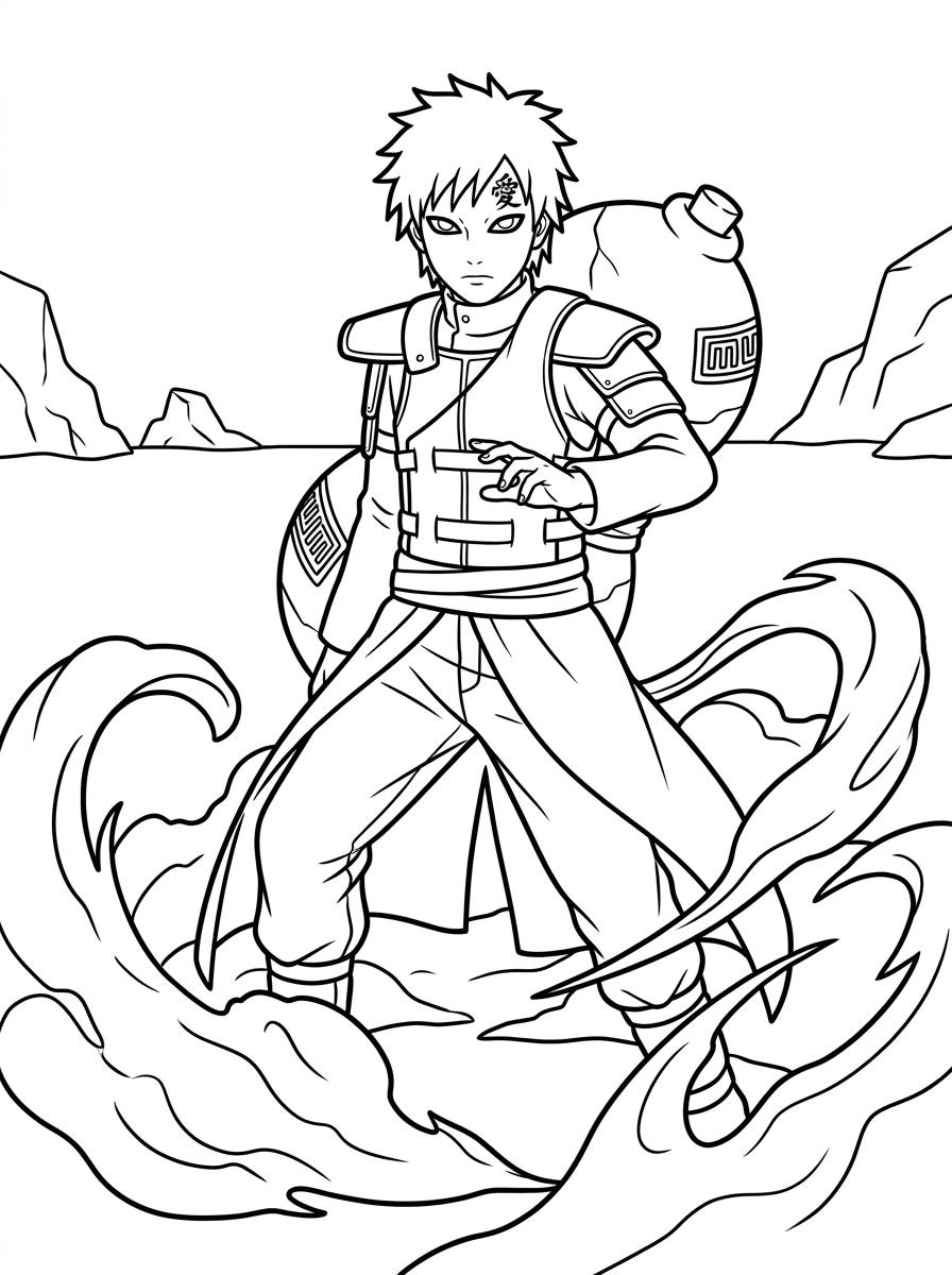 immagini di Gaara da colorare e stampare 1