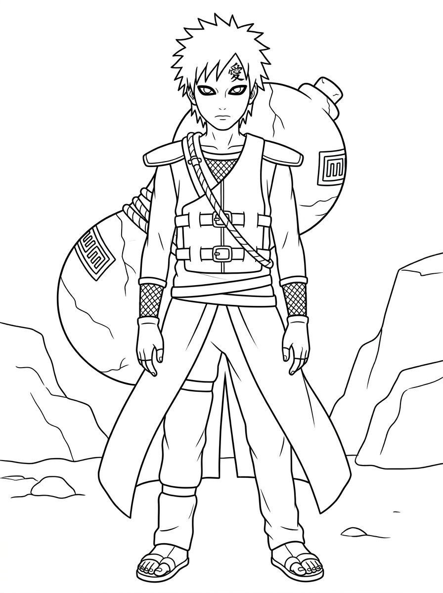 da colorare Gaara disegno facile bambini