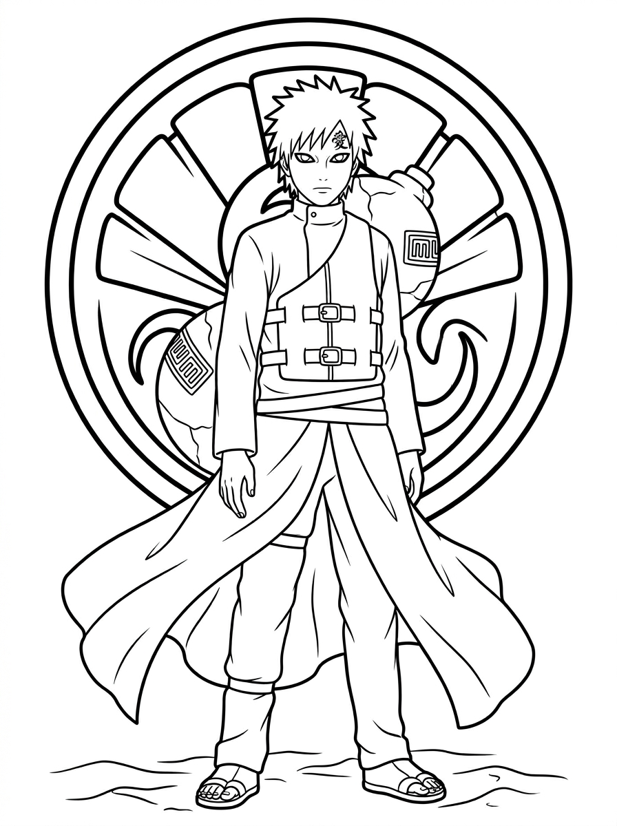 disegni facili di Gaara da colorare