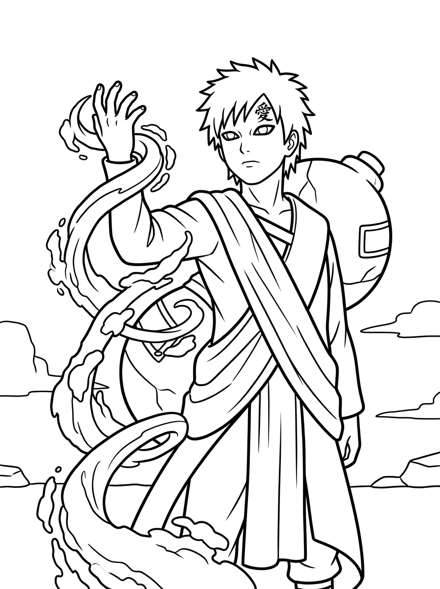 Gaara da colorare e stampare gratis