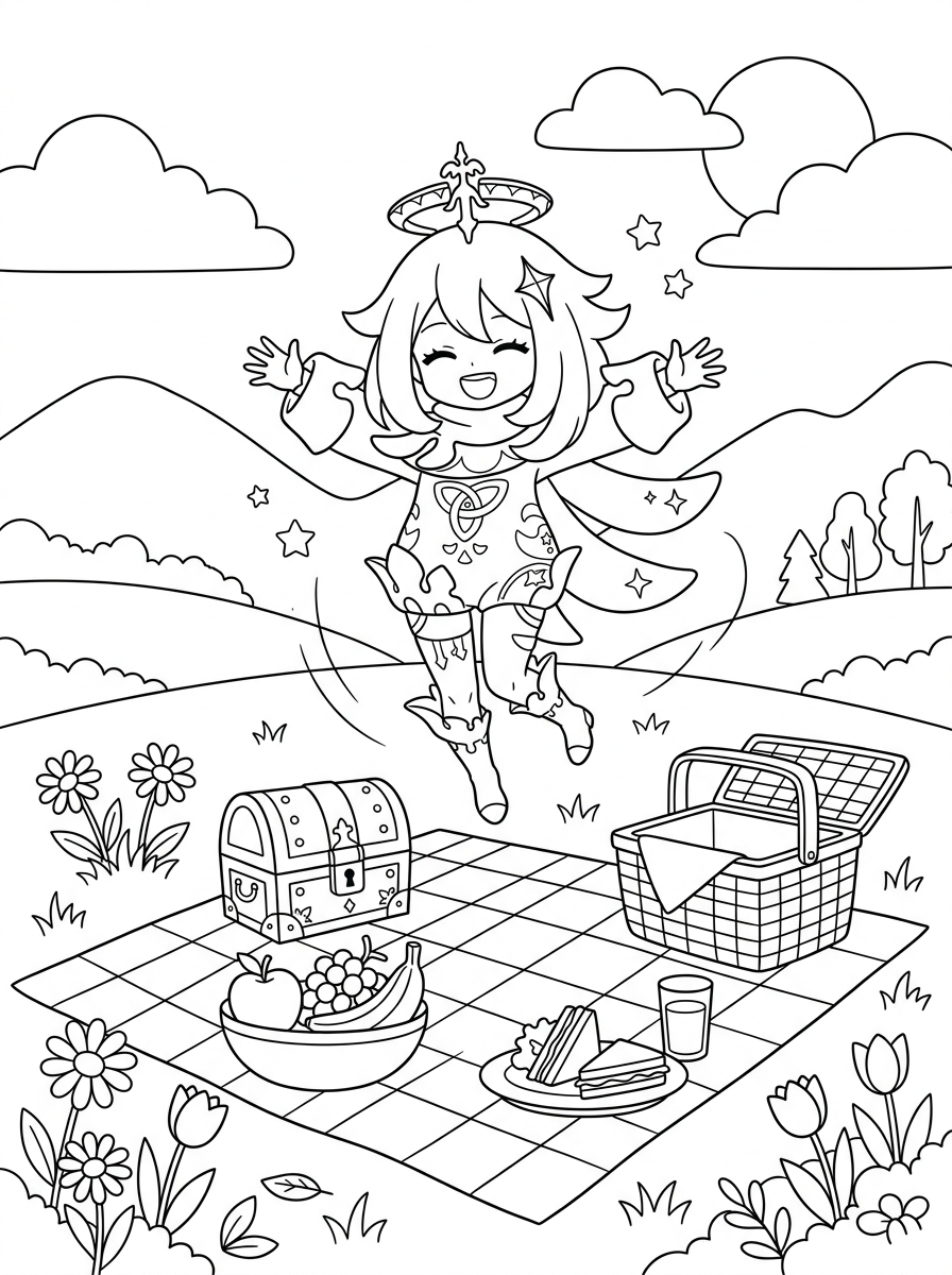 disegni da colorare gratis Genshin Impact