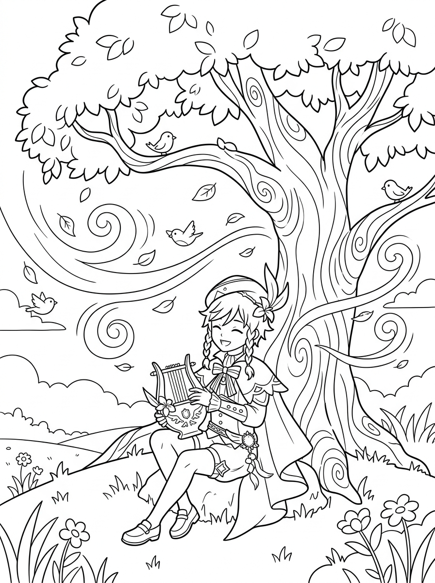 disegni di Genshin Impact da colorare e stampare gratis