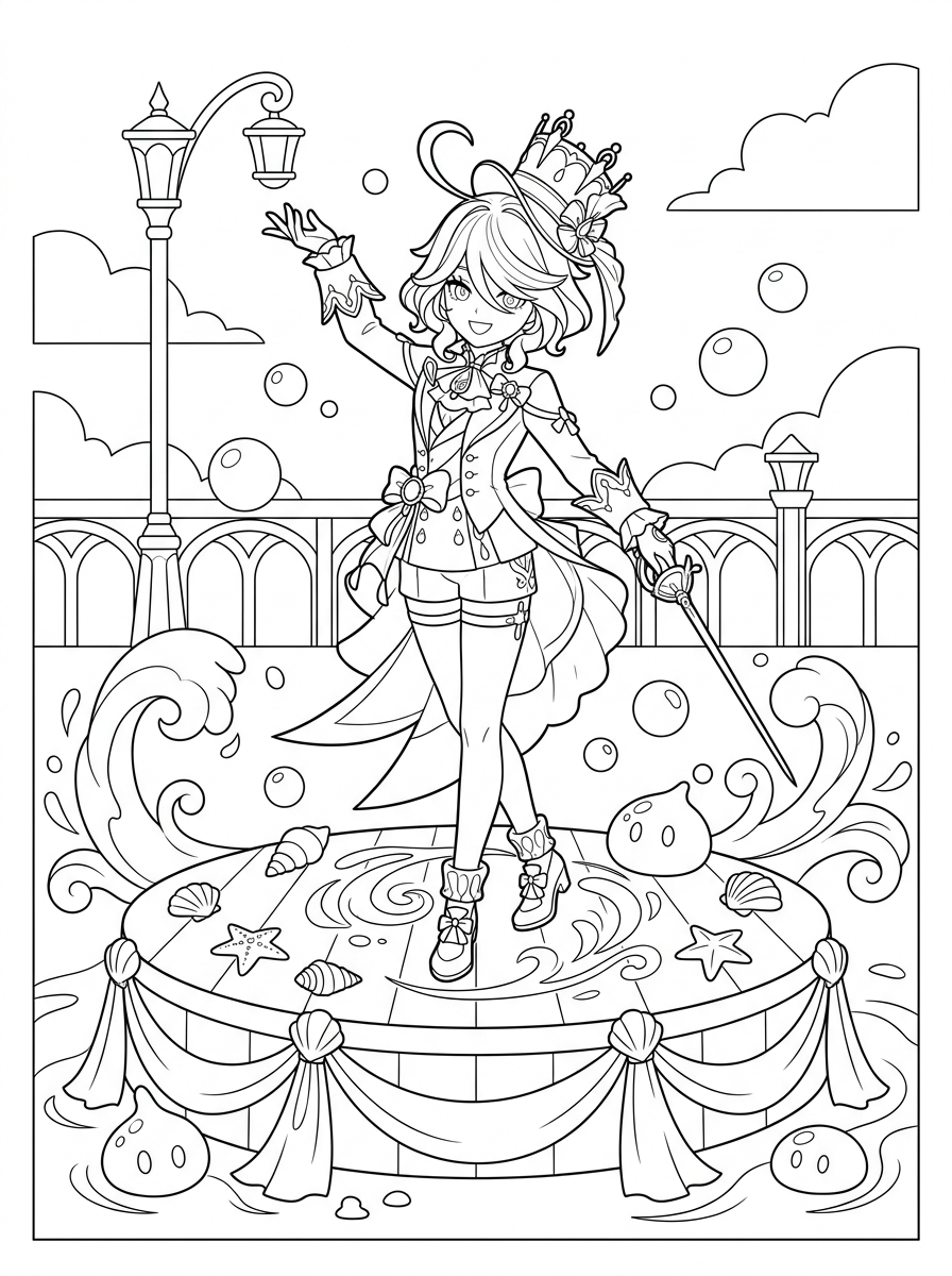 disegni da colorare Genshin Impact da stampare