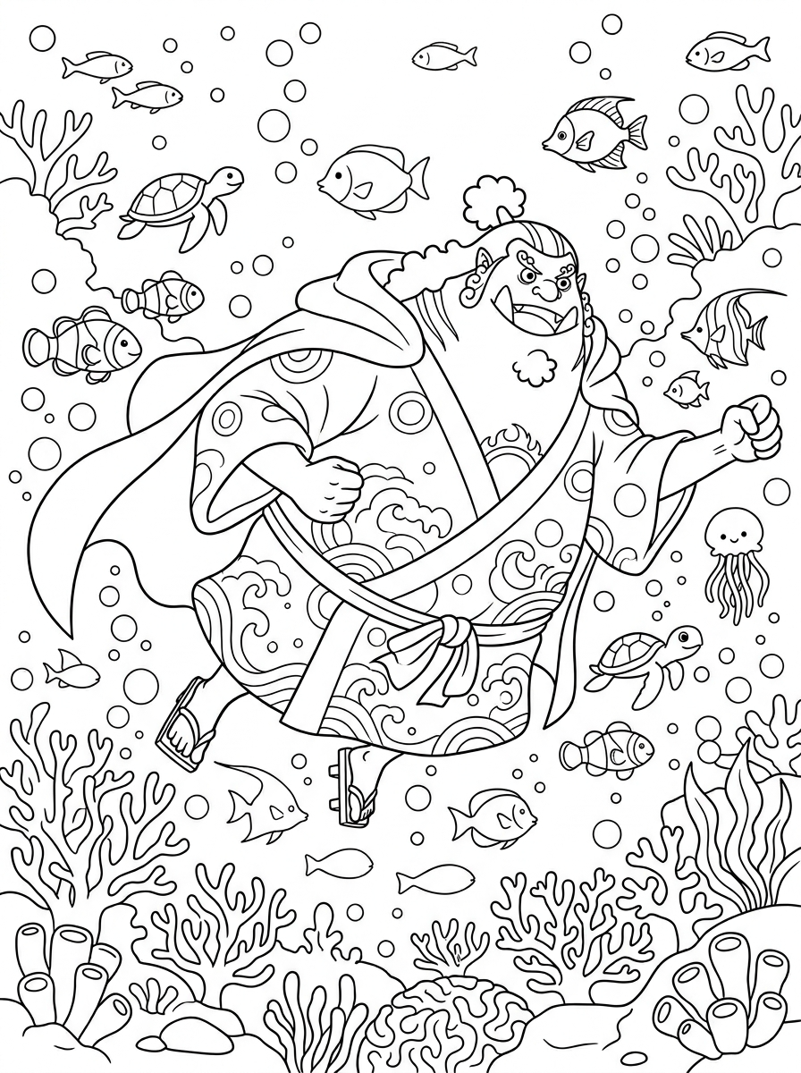 Jinbe 11 disegni da colorare gratis Jinbe 1