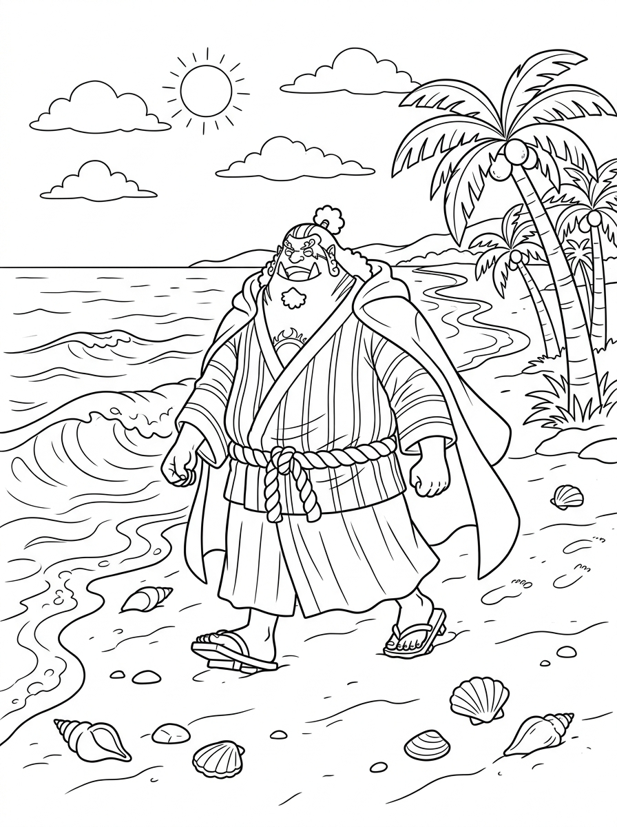 Jinbe 2 disegni da colorare gratis Jinbe