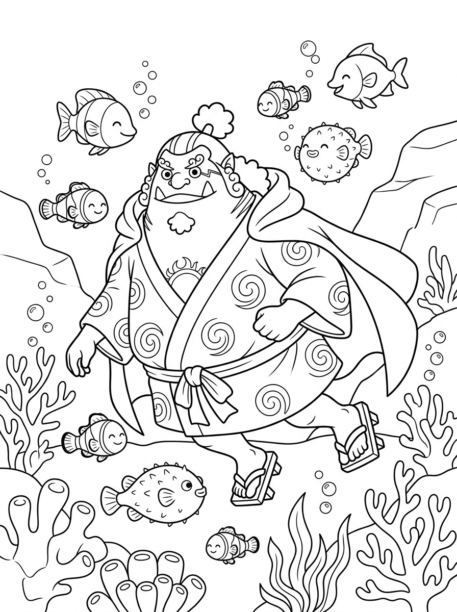 Jinbe 19 disegni di Jinbe da colorare