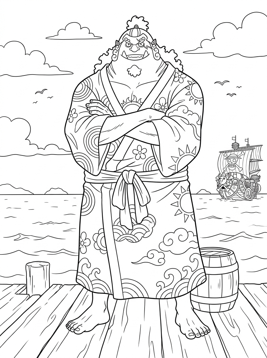 Jinbe 16 Jinbe disegno da colorare facile