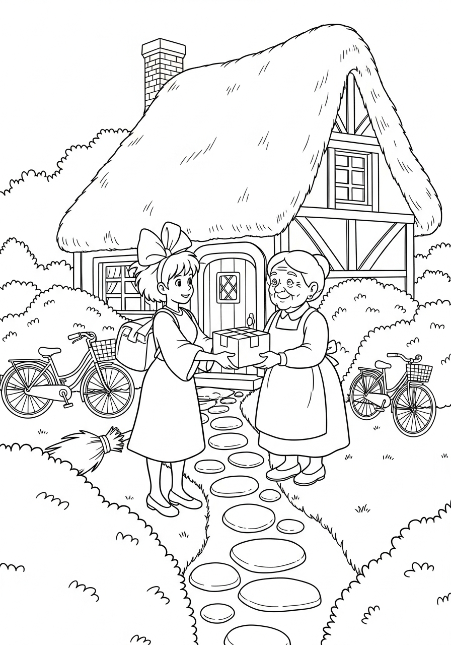 da colorare Kiki – Consegne a domicilio disegno facile bambini