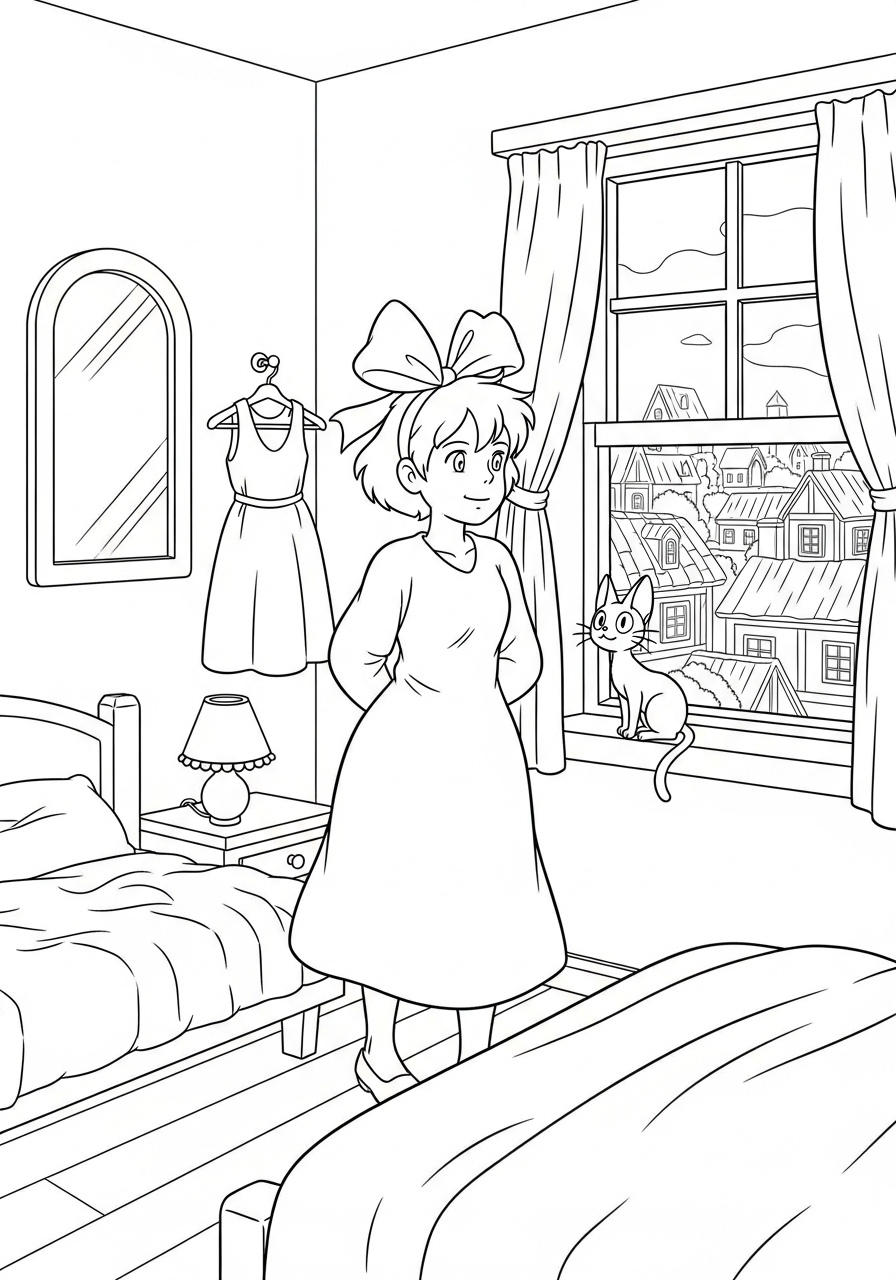 immagini da colorare Kiki – Consegne a domicilio gratis