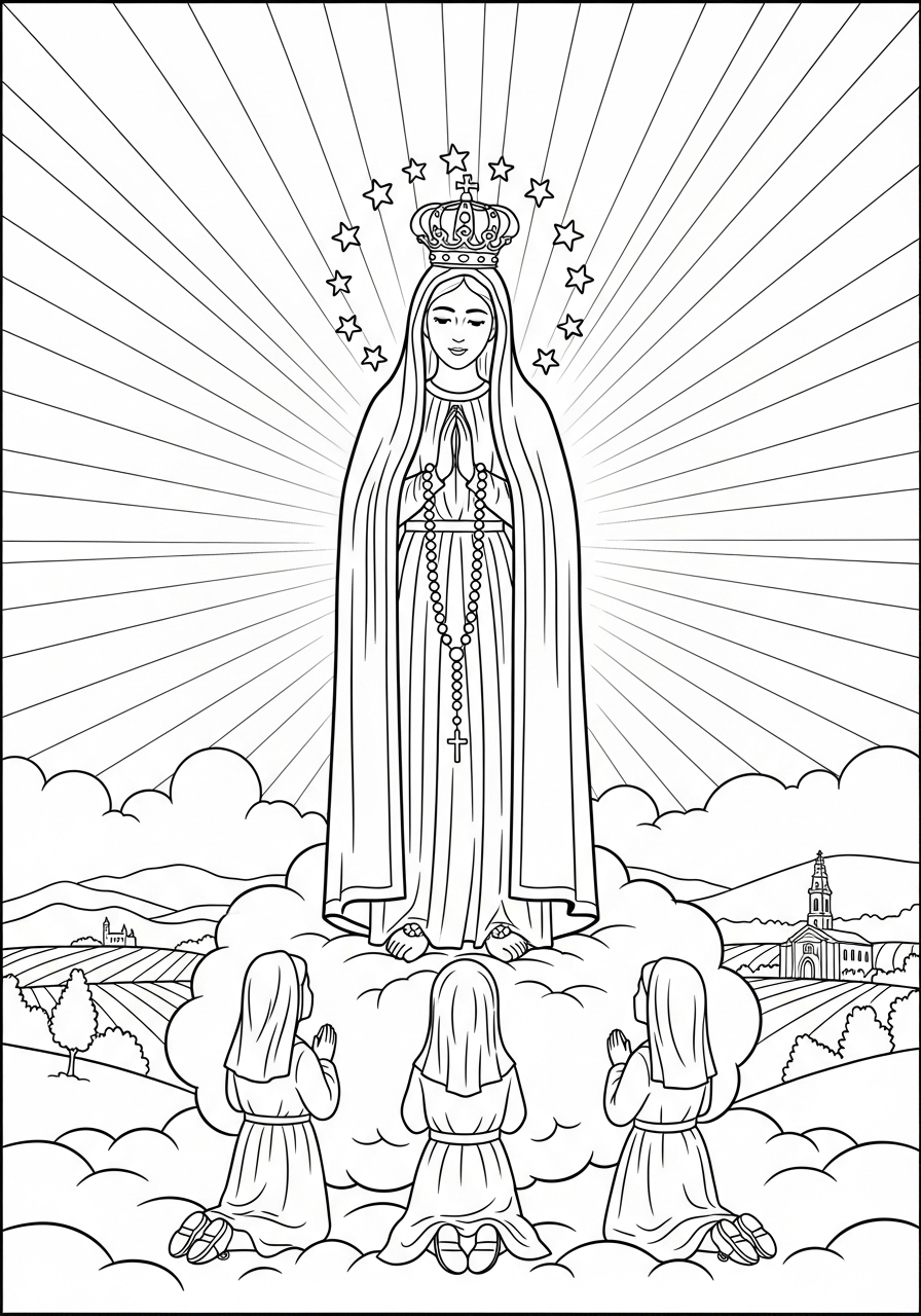 immagine Madonna di Fátima da colorare