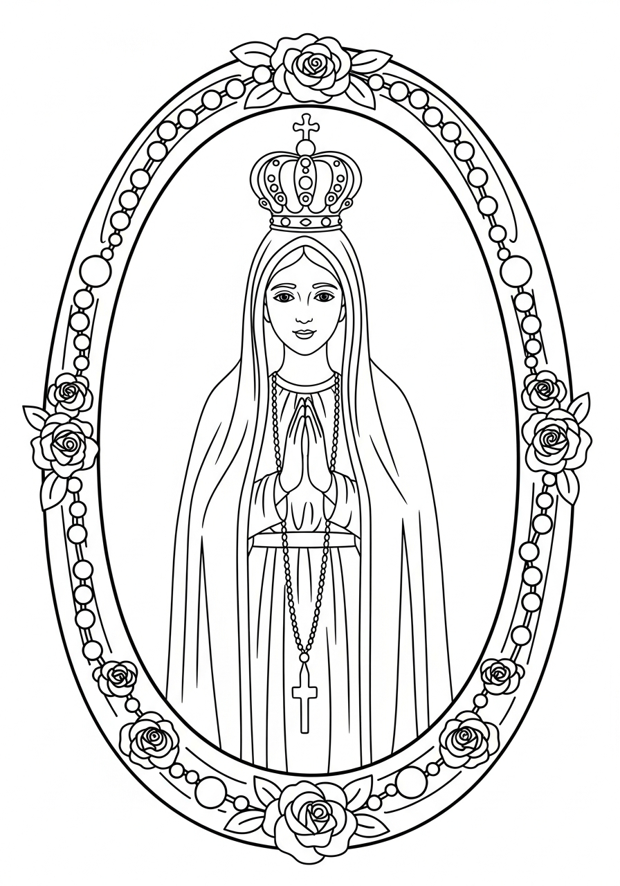 Madonna di Fátima disegni da colorare per bambini maschi