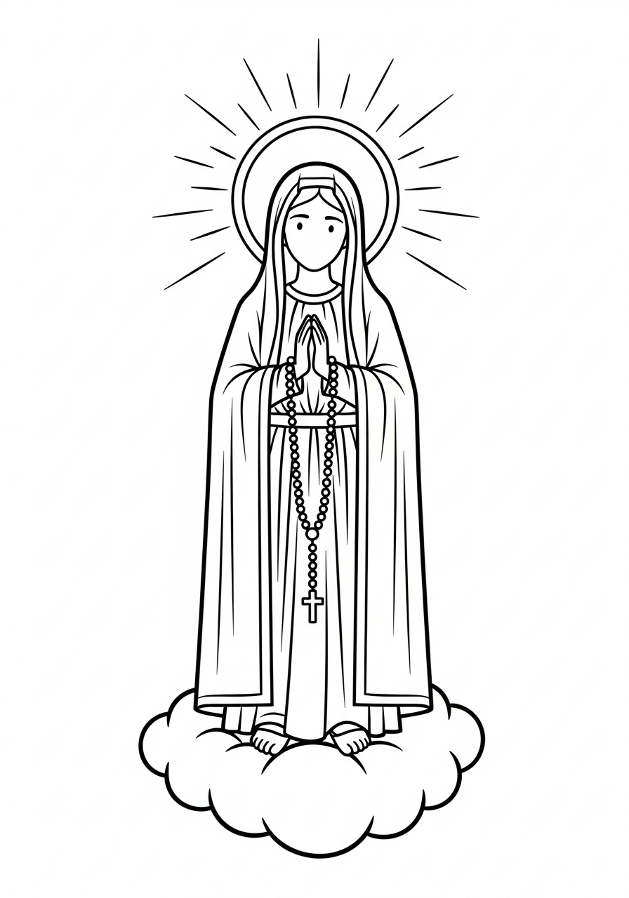 disegni da colorare gratis Madonna di Fátima