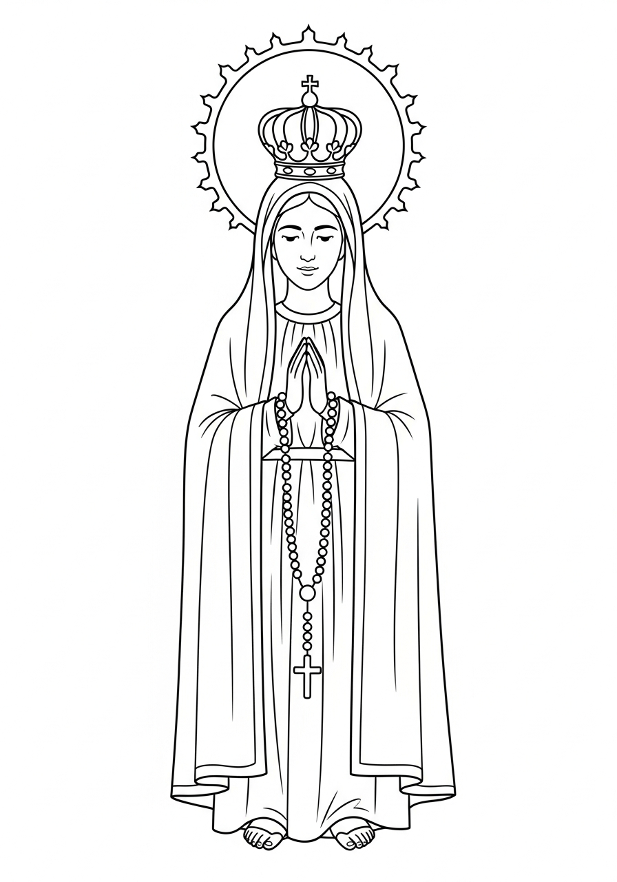 Madonna di Fátima disegno da colorare