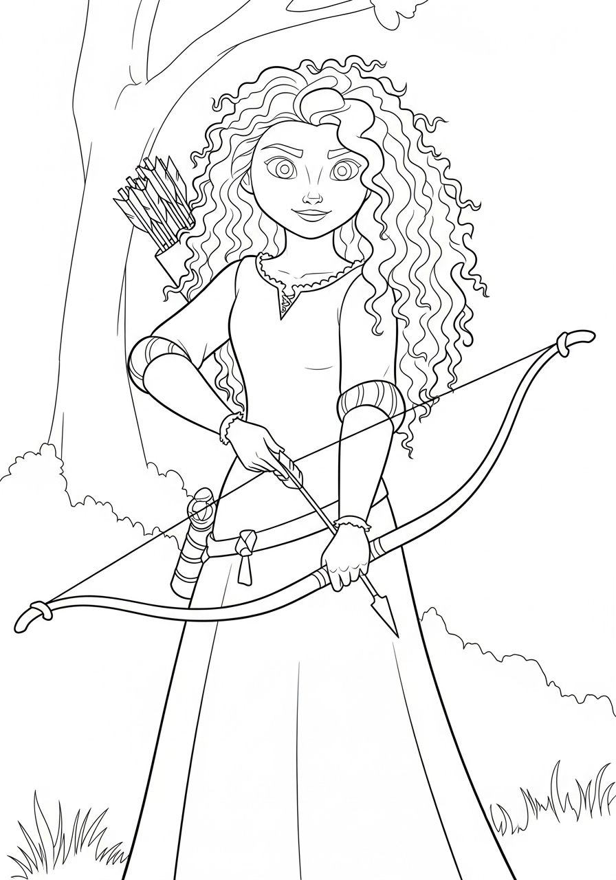 Merida disegno facile da colorare