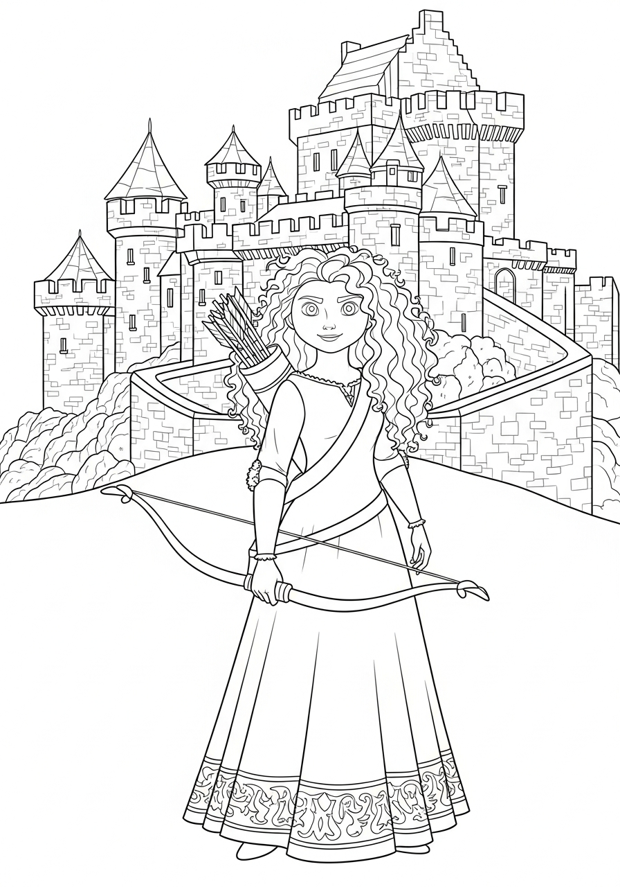 Merida da colorare facile