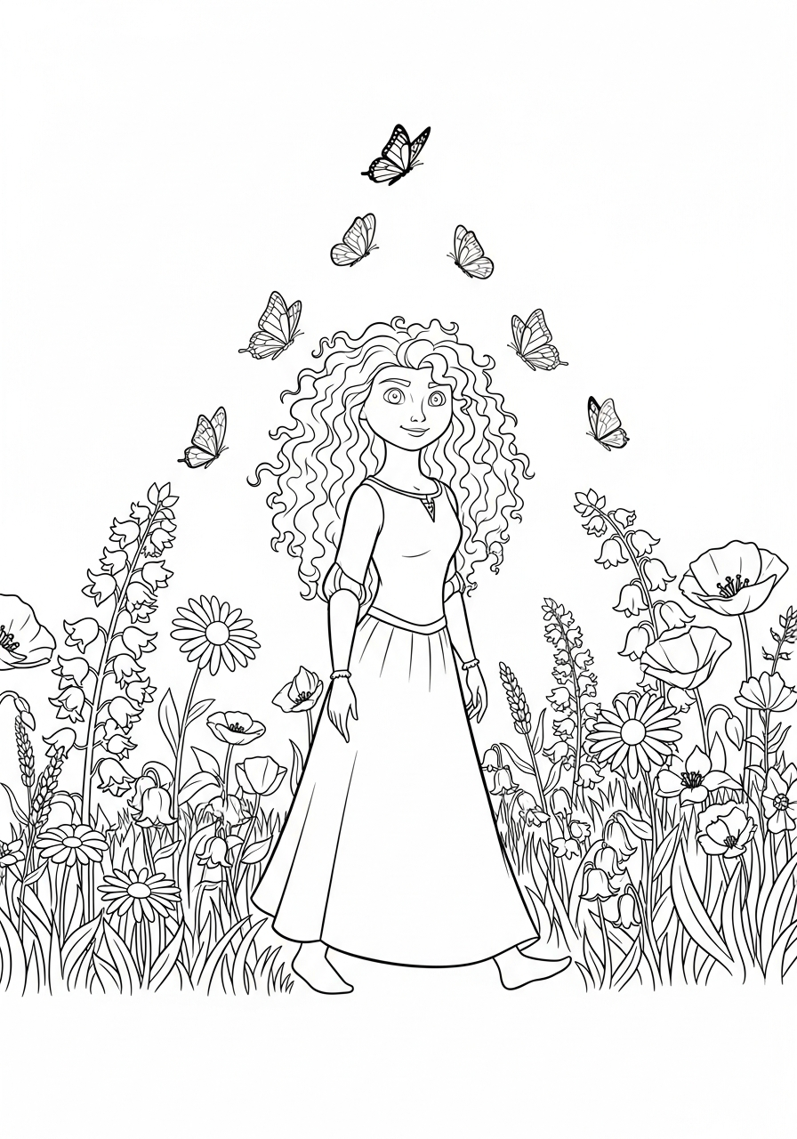 disegno Merida da colorare per bambini