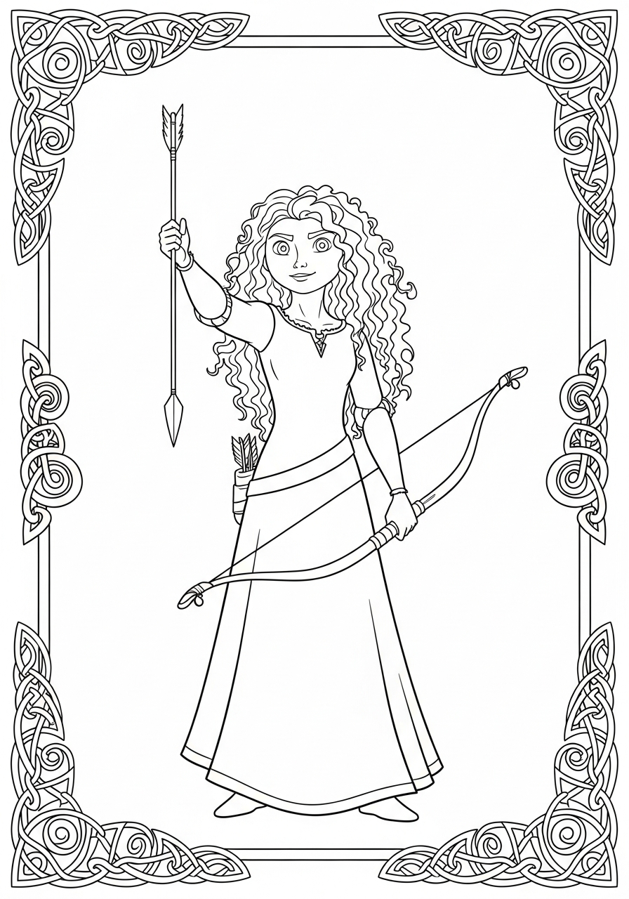Merida disegno da colorare facile