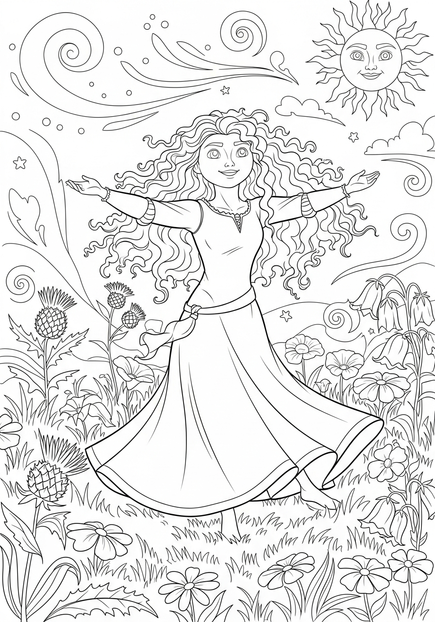 Merida da colorare bambini 1