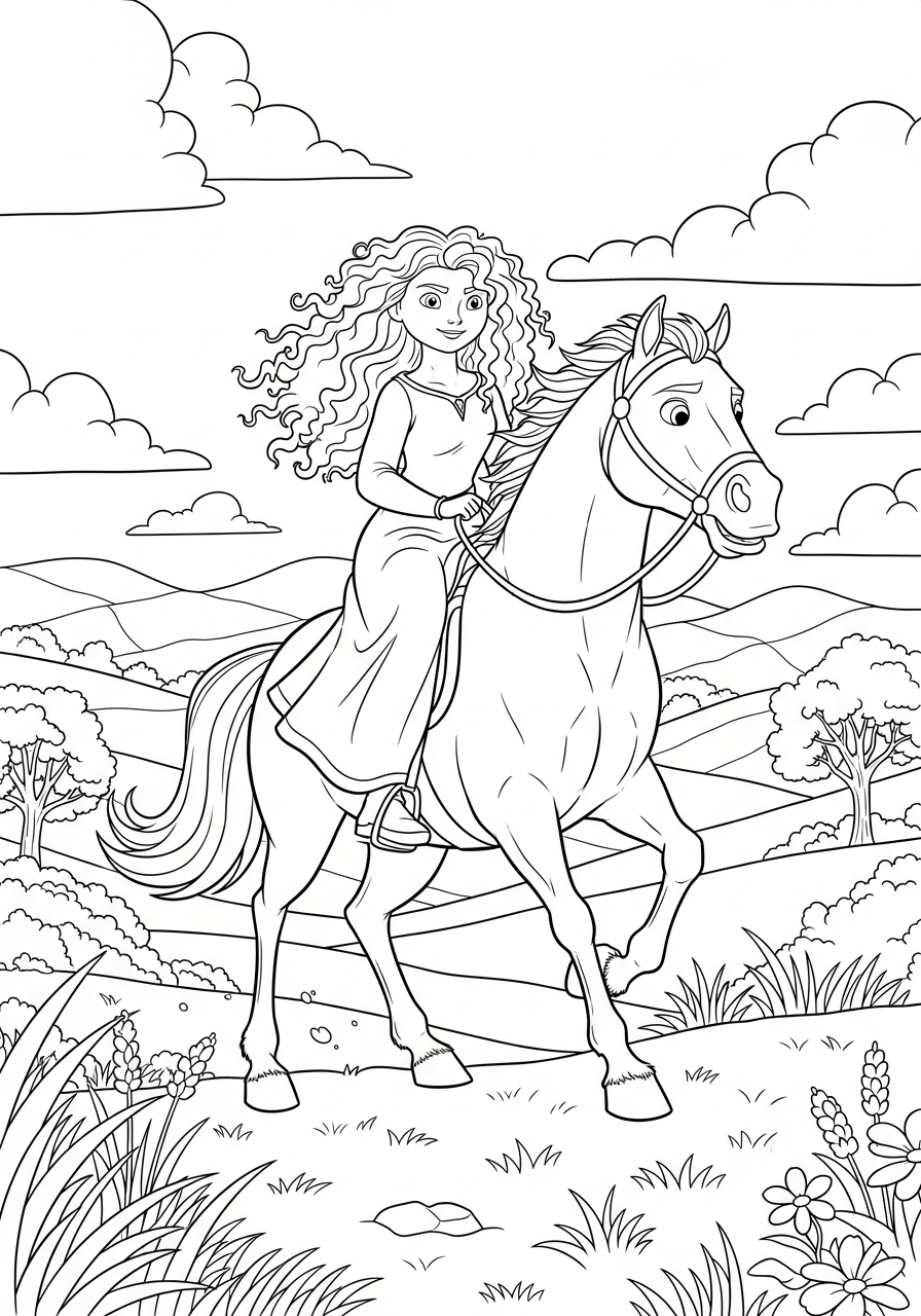 disegni Merida da colorare gratis