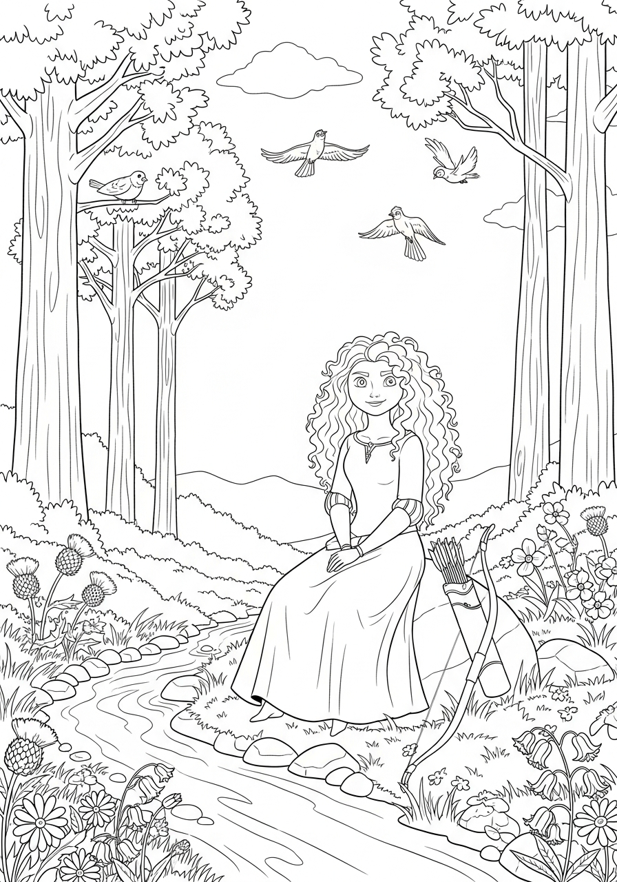 Merida da colorare e stampare gratis 1
