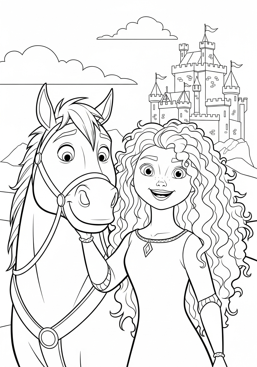 da colorare Merida disegno facile bambini 1