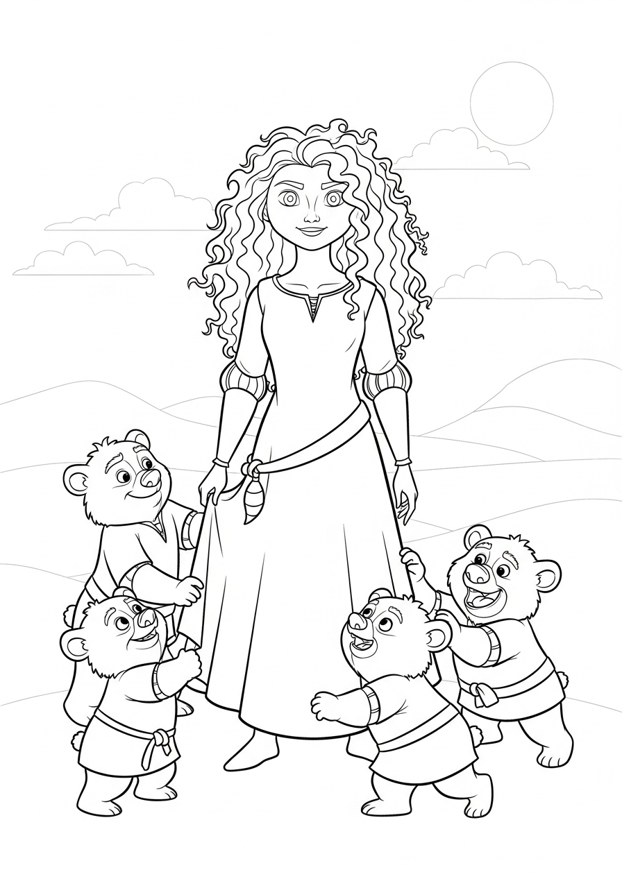 disegno Merida da colorare per bambini 1