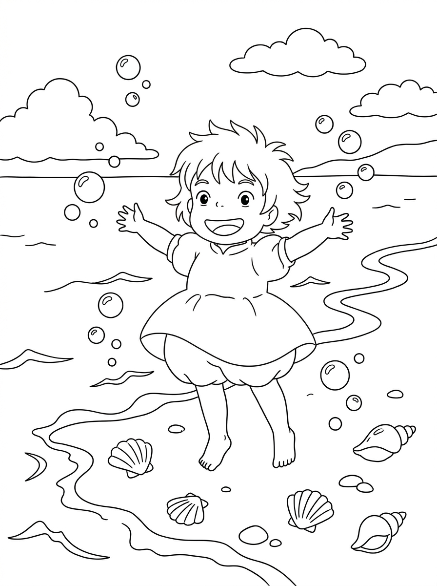 disegni Ponyo da colorare