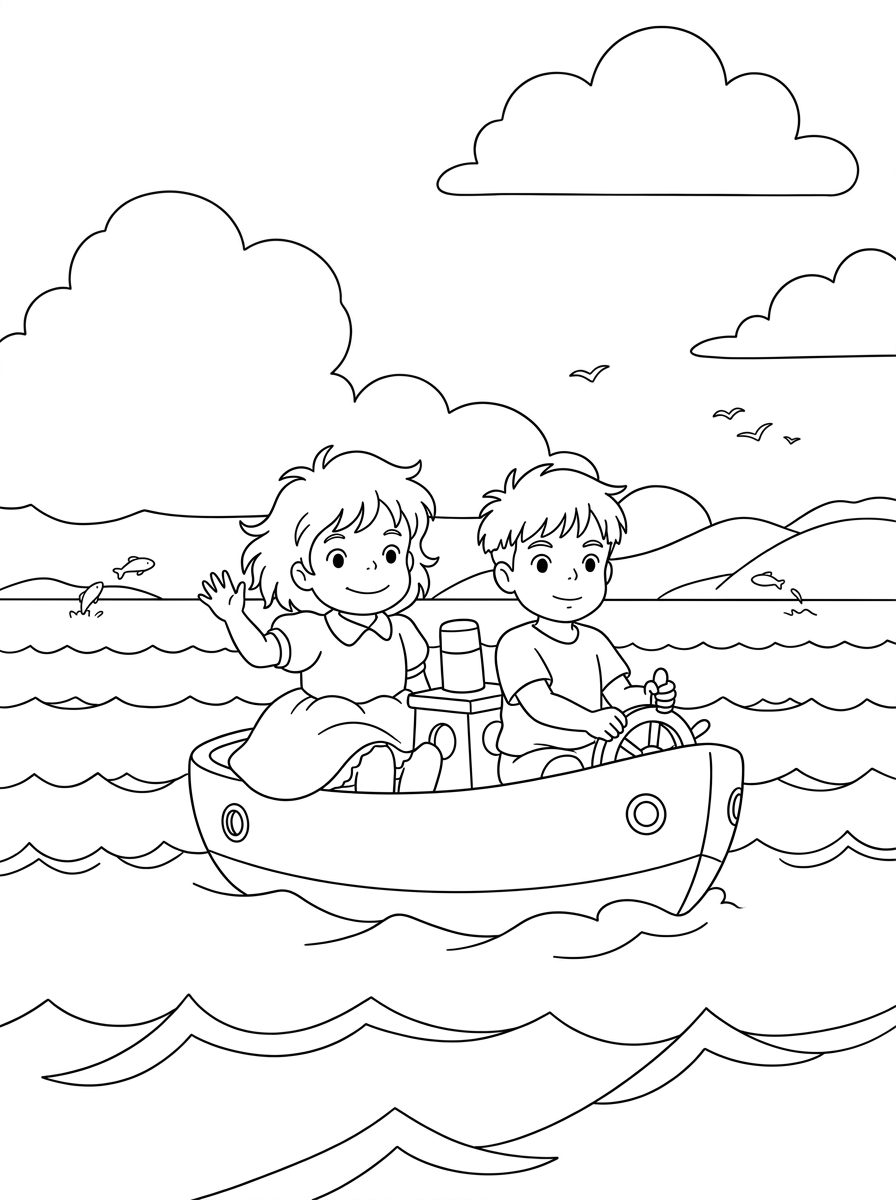 disegni da colorare per bambini pdf Ponyo