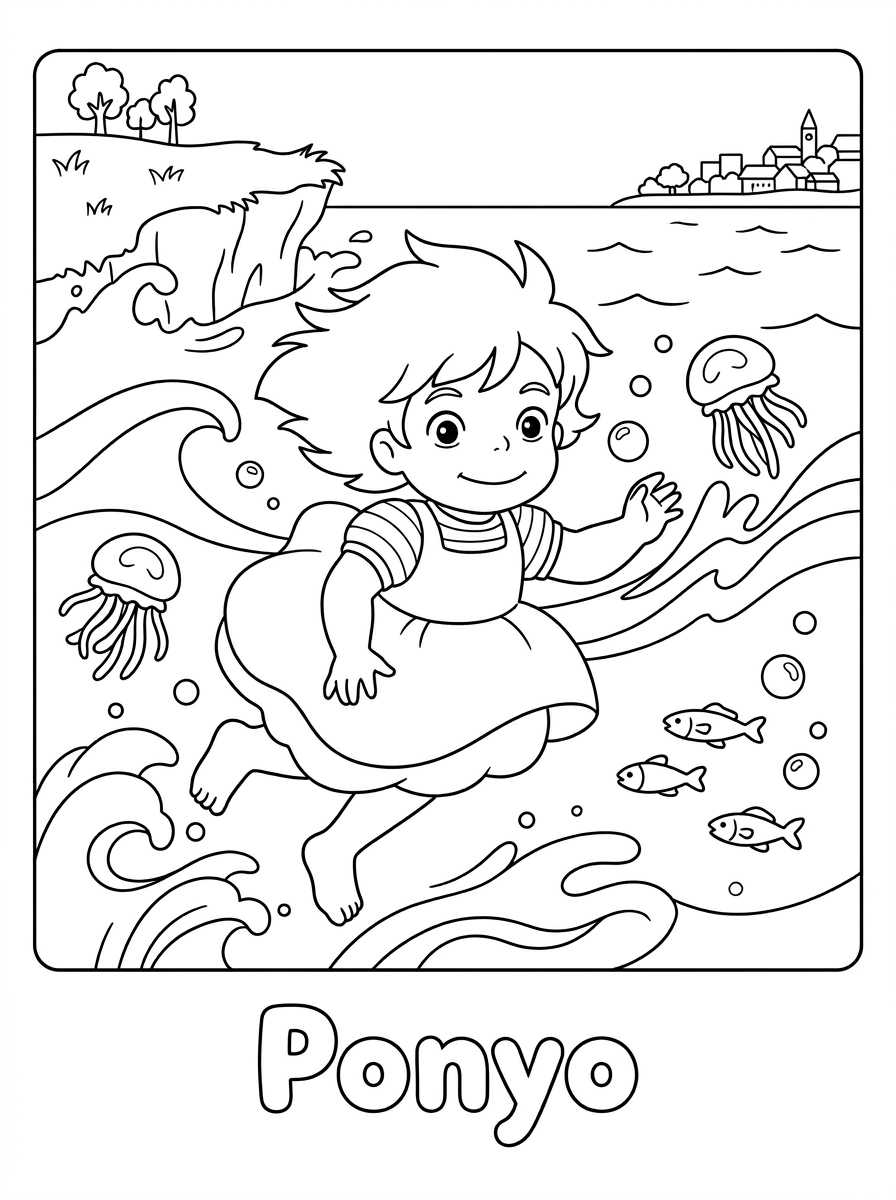 disegni Ponyo da colorare e stampare
