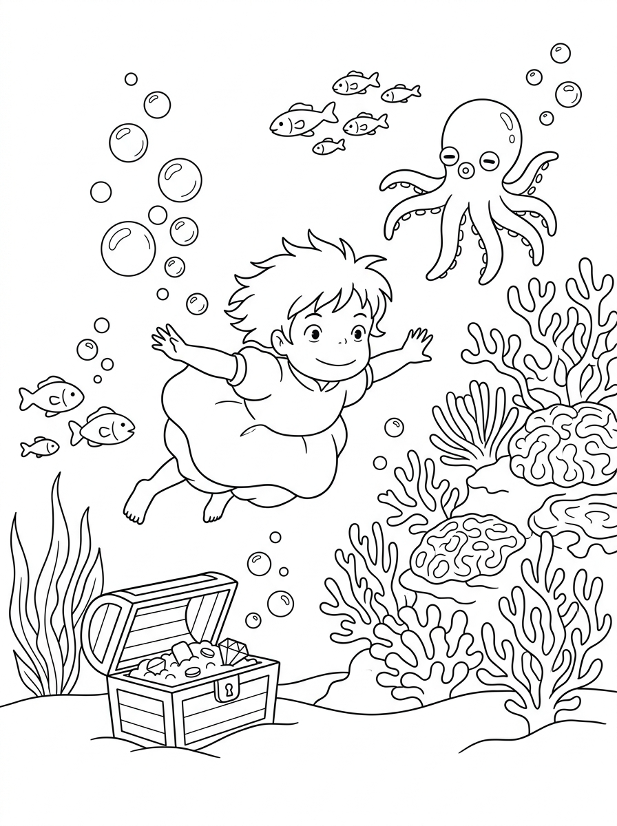 disegno Ponyo da colorare per bambini