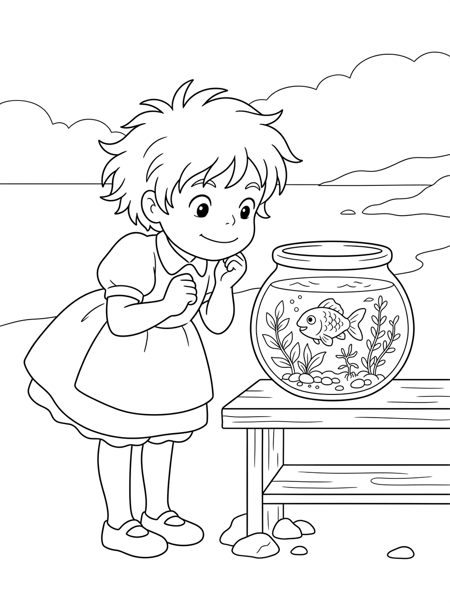 disegni di Ponyo da colorare e stampare