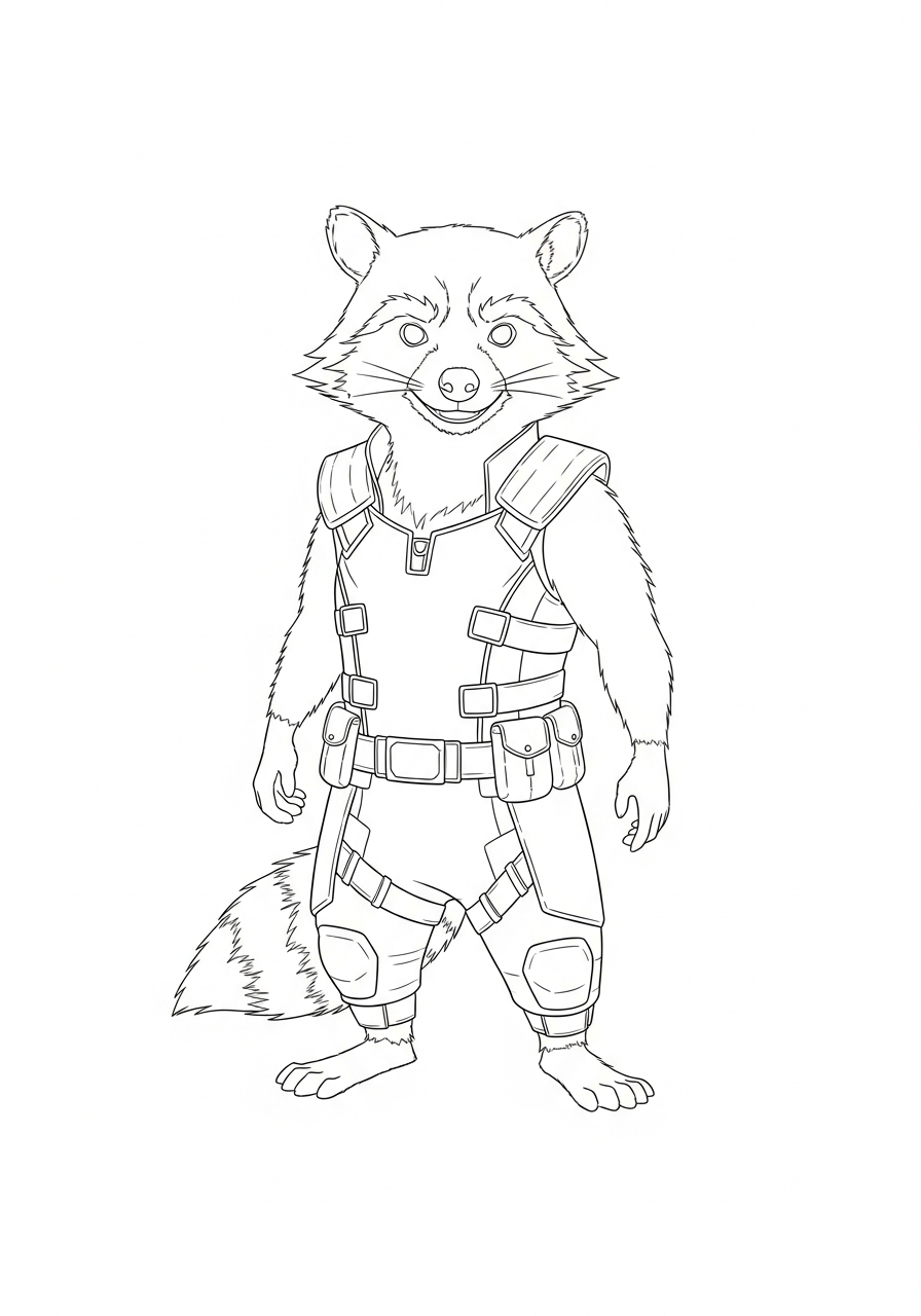 Rocket Raccoon 23 immagini Rocket Raccoon da colorare e stampare