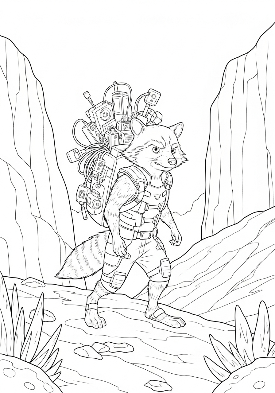 Rocket Raccoon 15 disegni Rocket Raccoon facili da colorare 1