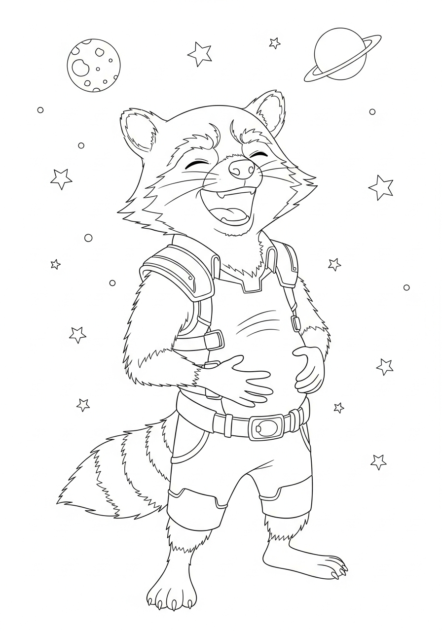 Rocket Raccoon 12 Rocket Raccoon disegni da colorare per bambini maschi