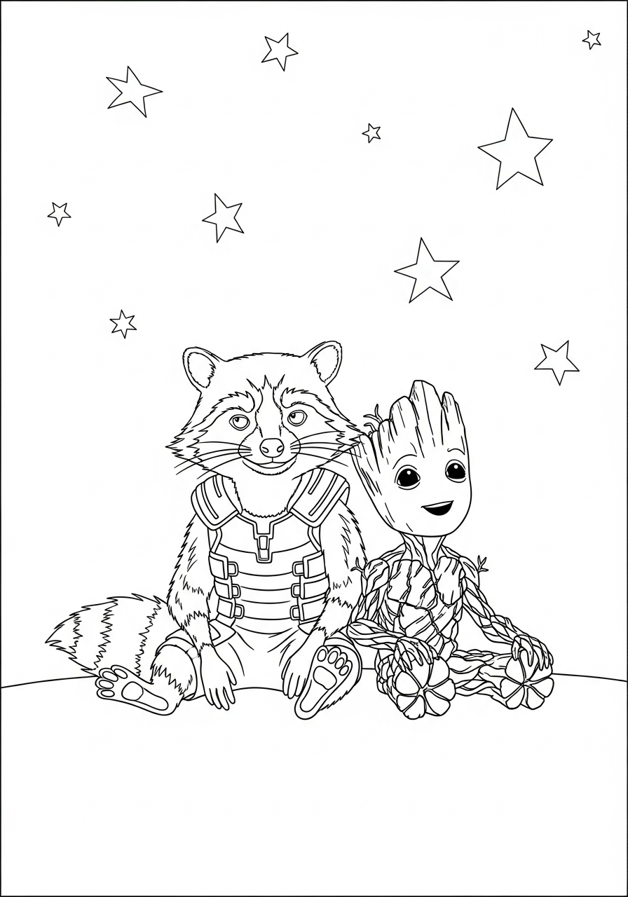 Rocket Raccoon 10 immagini di Rocket Raccoon da colorare e stampare