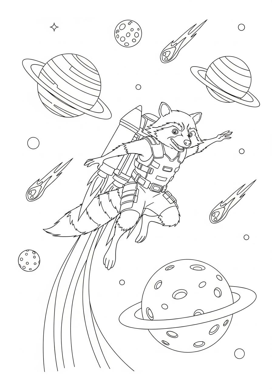 Rocket Raccoon 8 foto di Rocket Raccoon da colorare