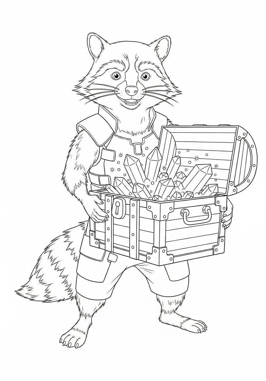 Rocket Raccoon 7 Rocket Raccoon da colorare bambini