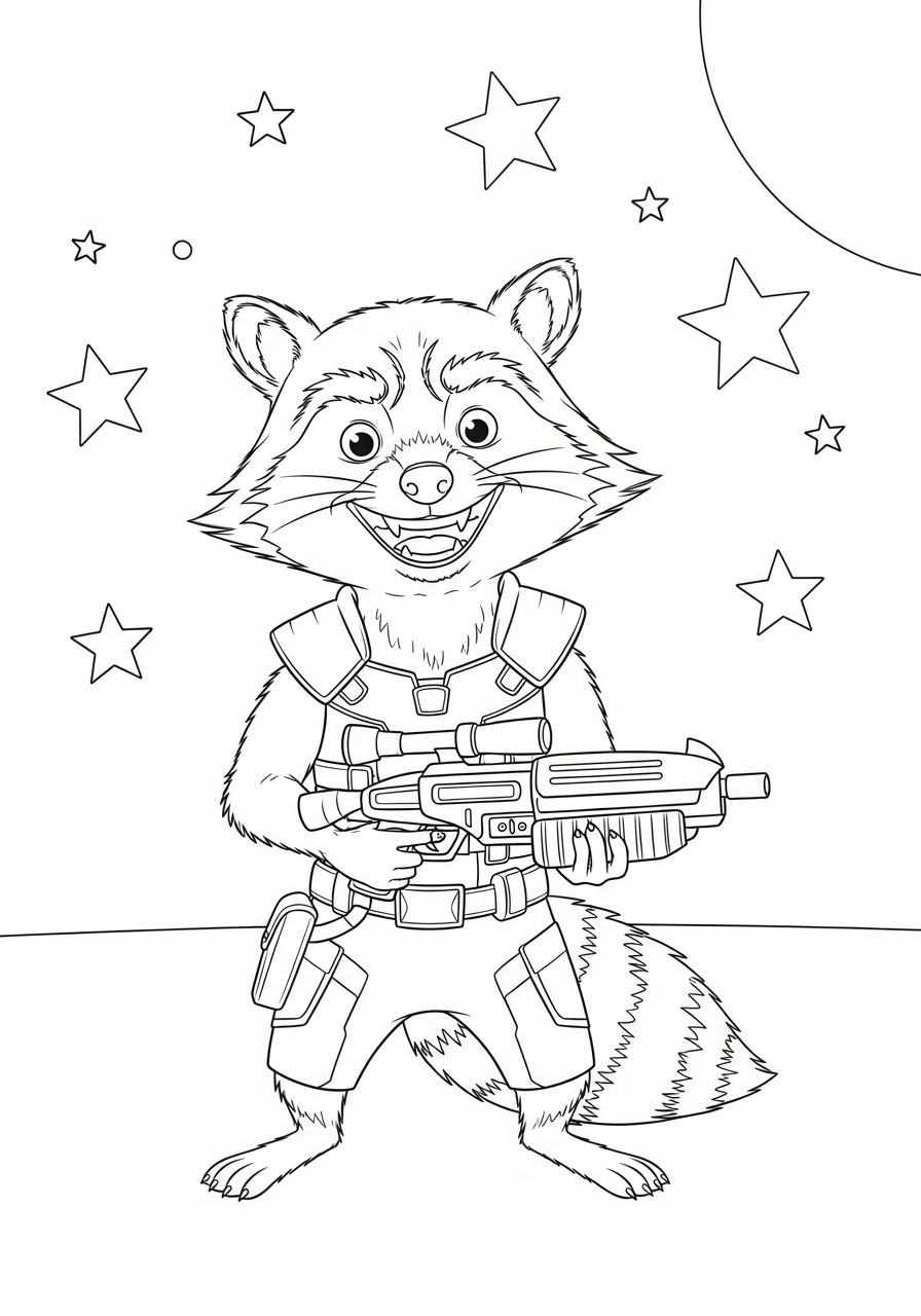 Rocket Raccoon 22 disegni da colorare gratis Rocket Raccoon