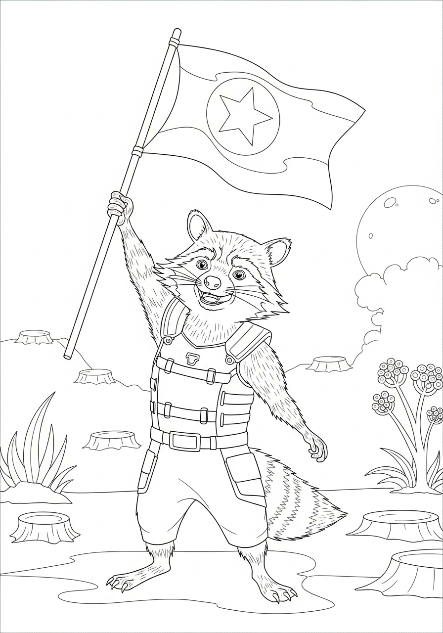Rocket Raccoon 3 Rocket Raccoon da colorare facile