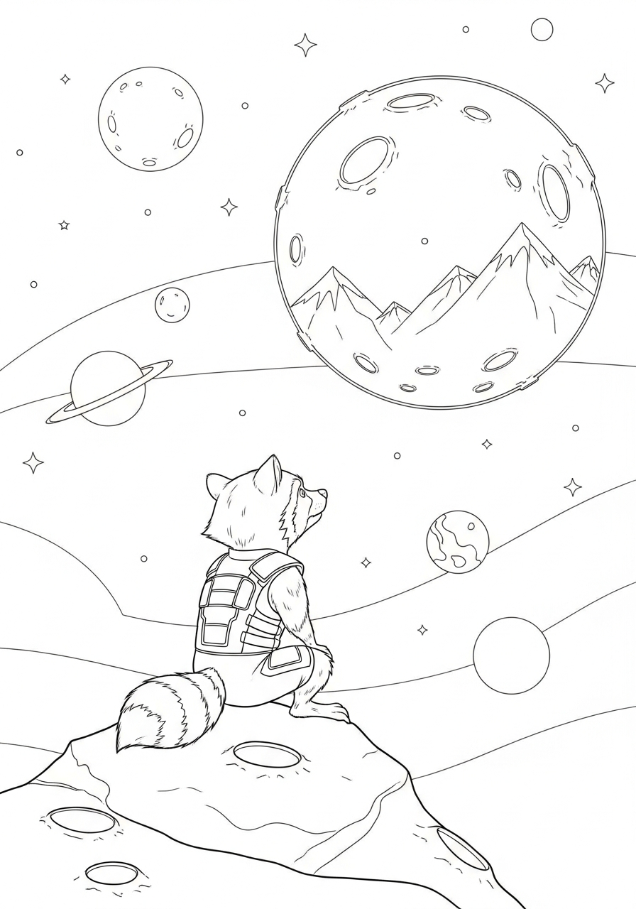 Rocket Raccoon 20 disegni da colorare per bambini pdf Rocket Raccoon