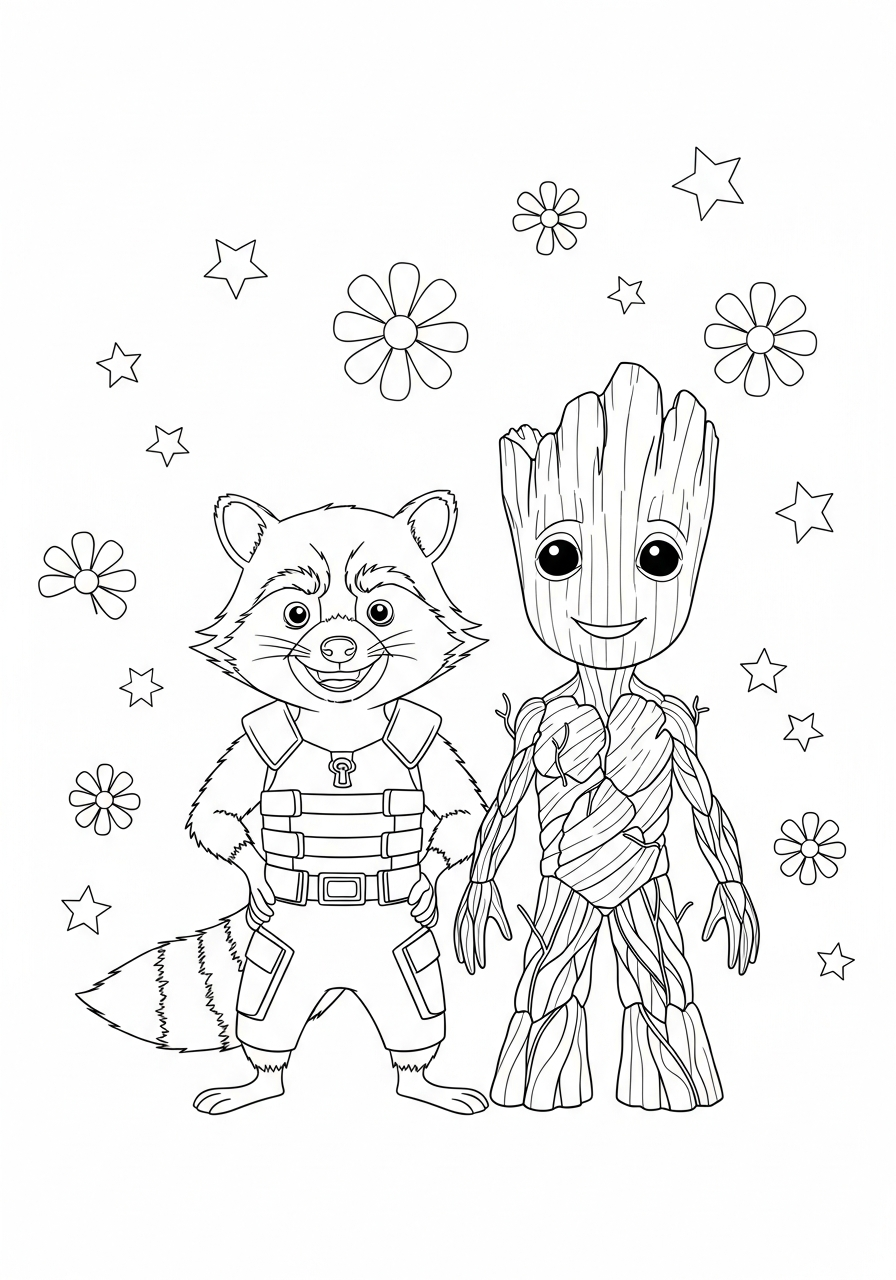 Rocket Raccoon 19 disegno Rocket Raccoon da colorare per bambini