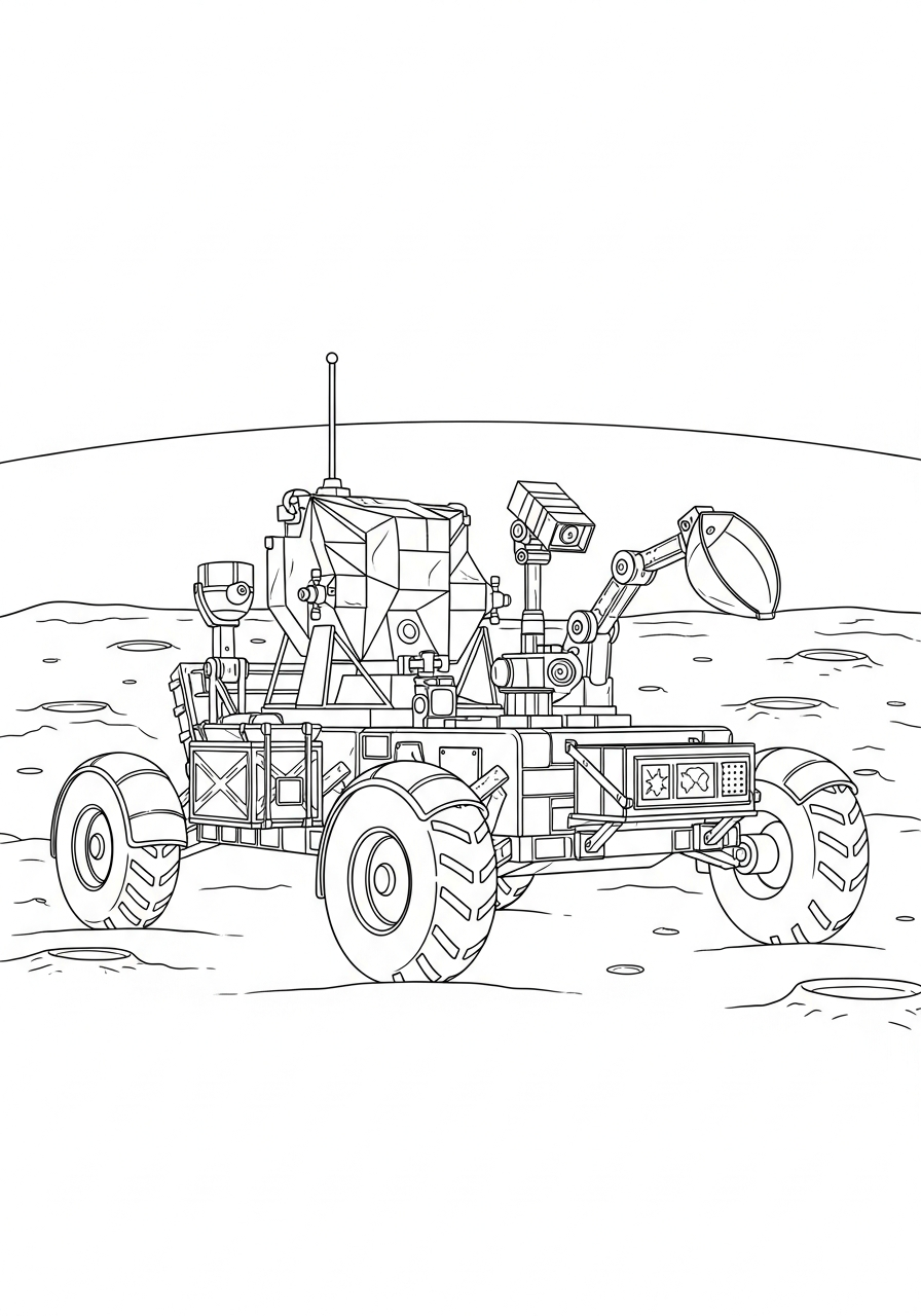 stampe da colorare per bambini Rover Lunare
