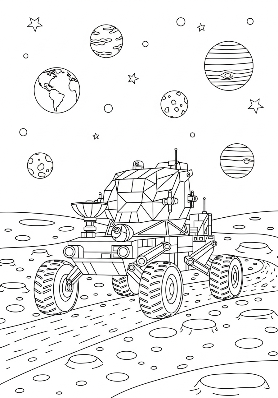 immagini da colorare Rover Lunare gratis