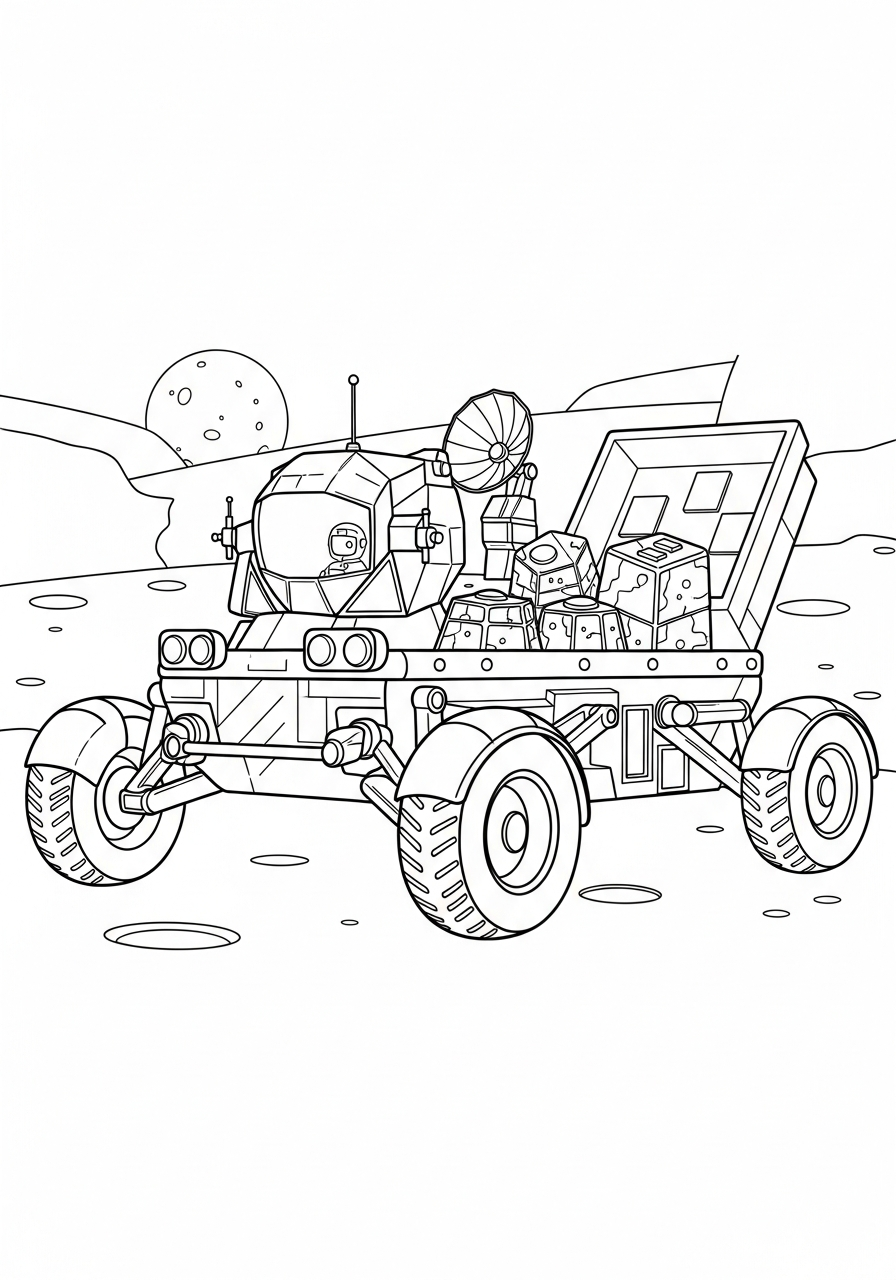 Rover Lunare da colorare e stampare