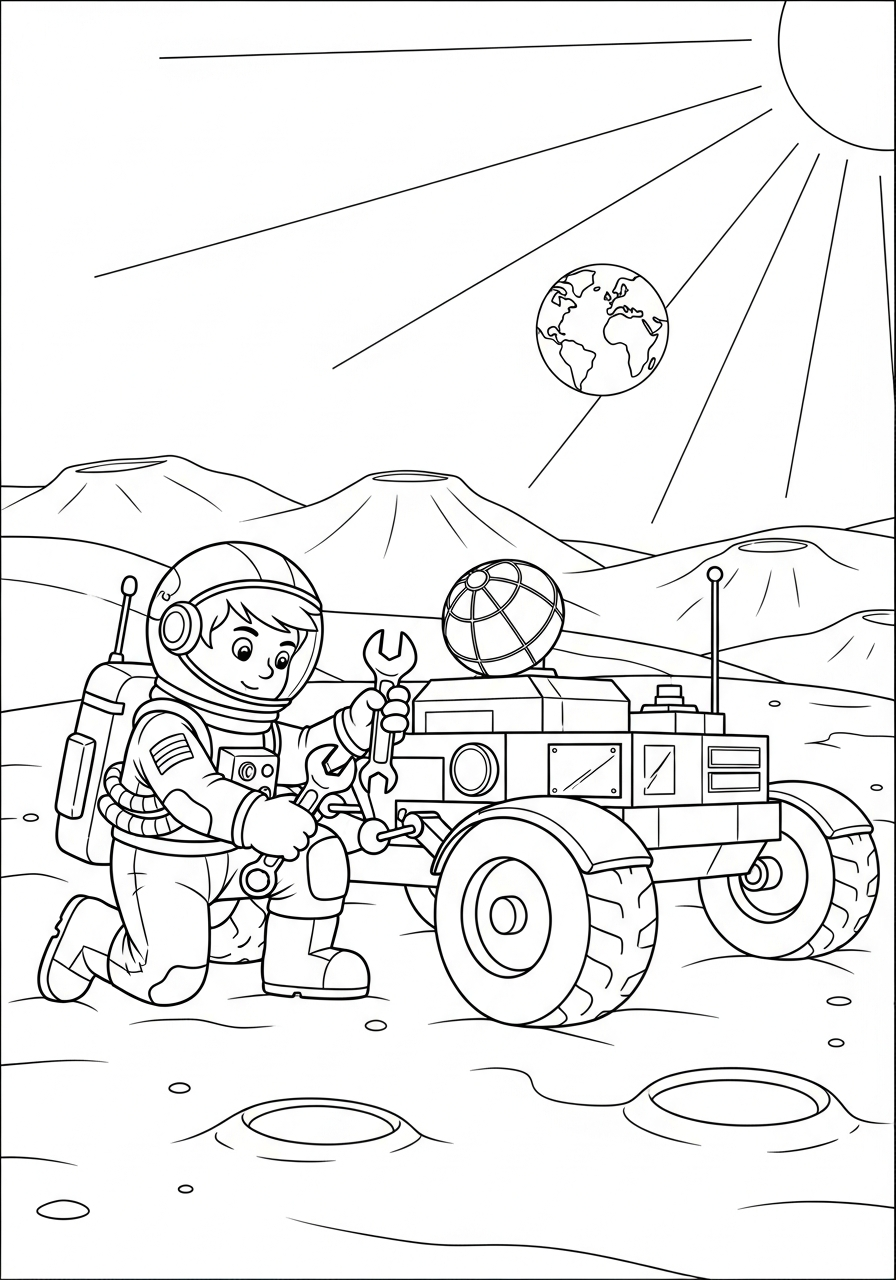 Rover Lunare da stampare e colorare per bambini