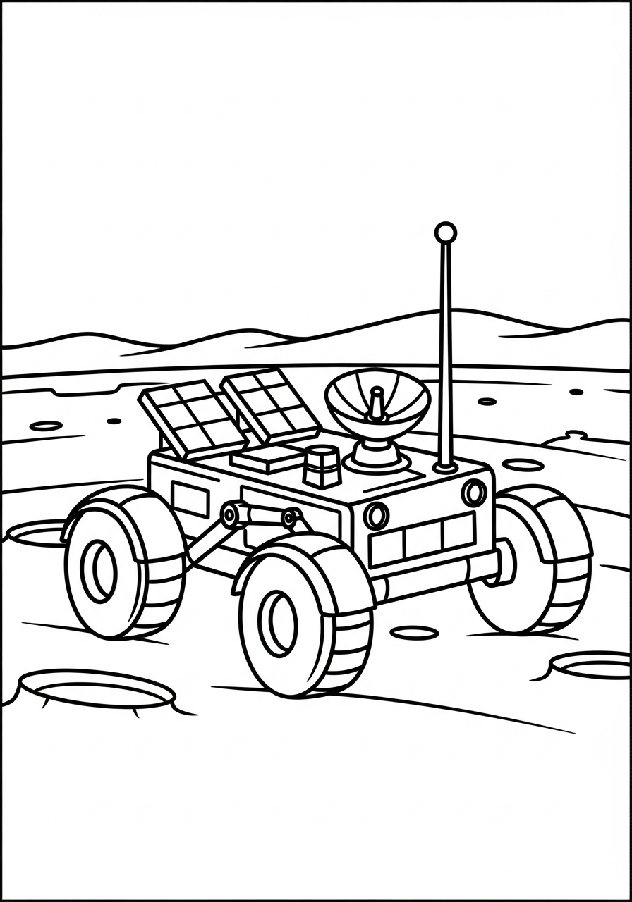 Rover Lunare disegno da colorare facile