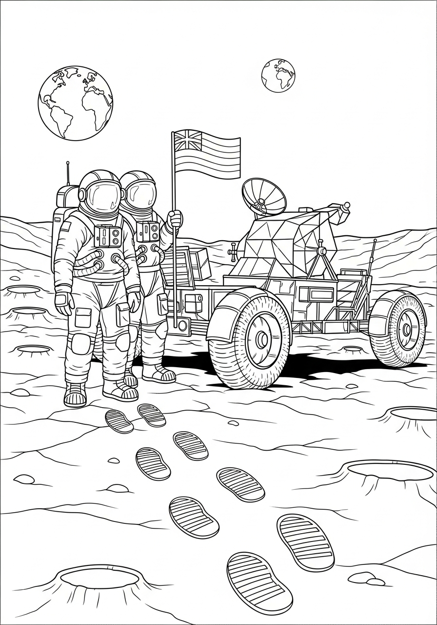 disegni Rover Lunare da colorare gratis 1